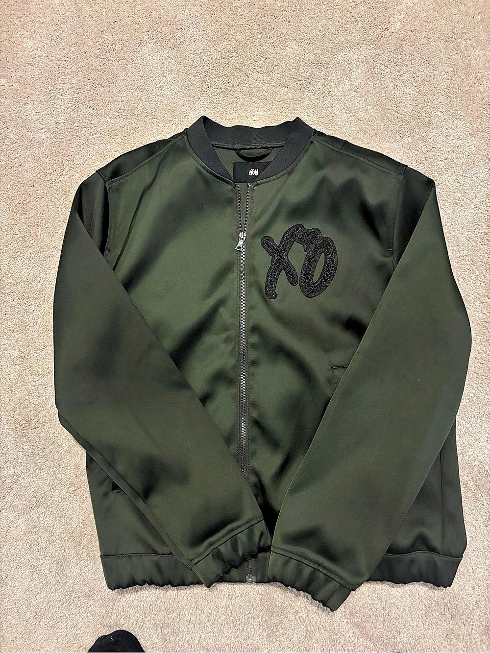 H&Medium x The Weeknd XO Bomber Jacket Men's Olive Green Size Large